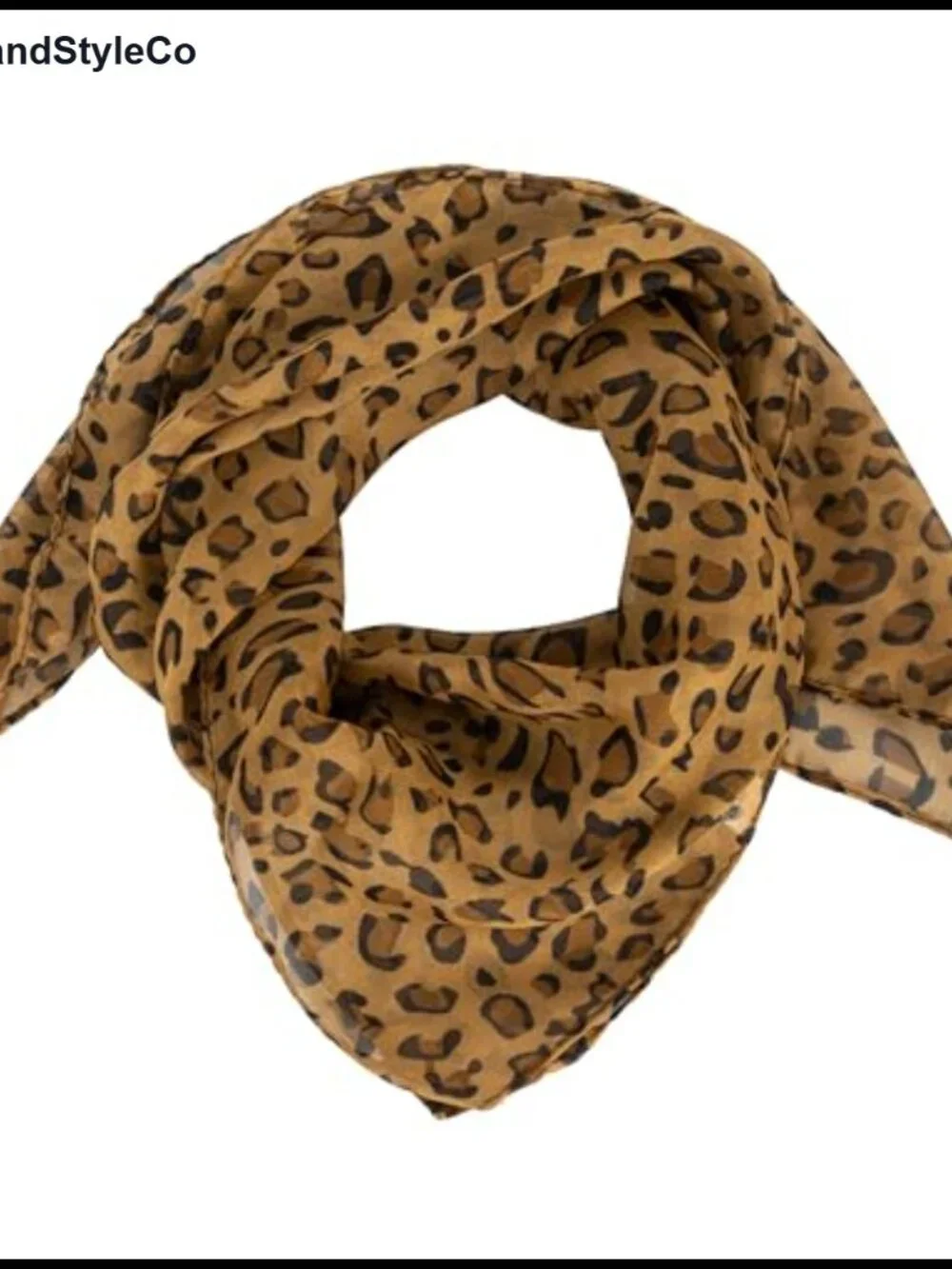 Chiffon Leopard Print Square Scarf Lightweight Multi-Use Bandana